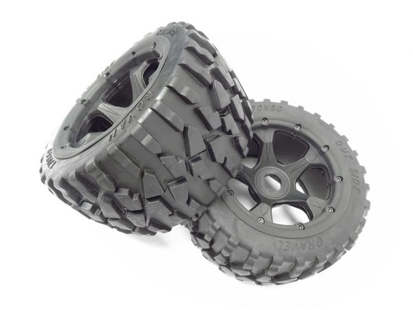 1/5 Scale Baja Rear Gravel All-Terrain Tires on 5 Spoke Wheels (Set Of ...